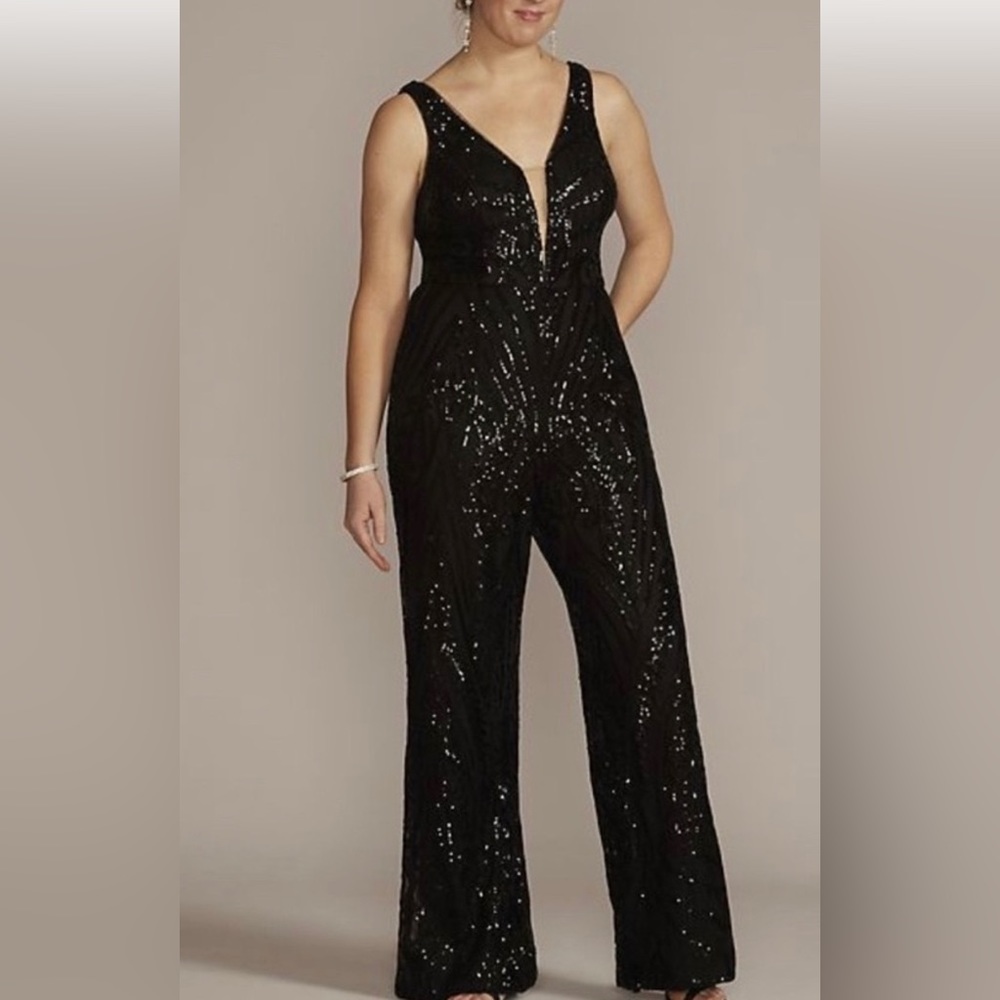 Sleeveless Sequin Wide leg Jumpsuit
